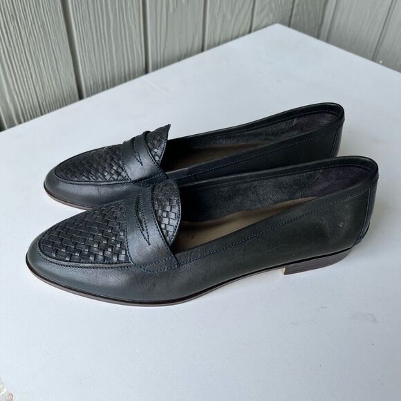 Vintage Westies Forest Green Woven Leather Penny Loafers | Size 9 - Picture 6 of 11